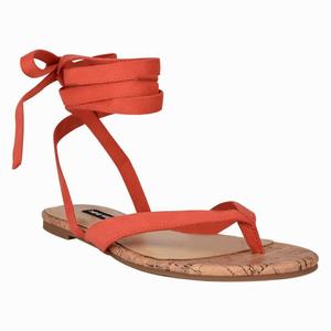 Nine West Tiedup Ankle Wrap Platte Sandalen Oranje Nederland | MKY-397258